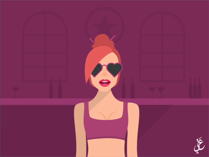 Sexy Girl animation bar girl illustration lips motion naked redhead sexy