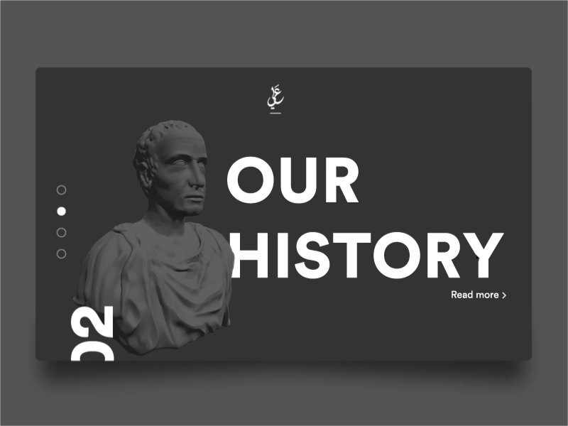 Our History page history landing motion page statue training two ui ux vfx web website