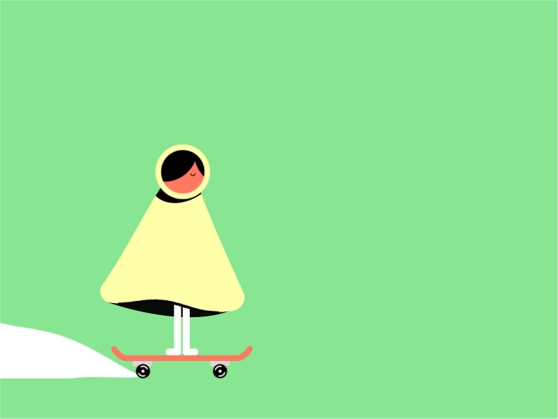 Skating animation dress girl illustration jump motion poop skate board