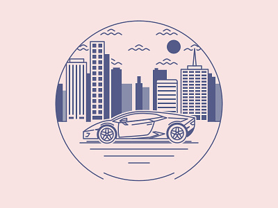 Lamborghini affinity city design flat icon illustration lamborghini outline vector