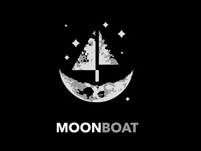 Moon Boat boat brand design icon logo moon