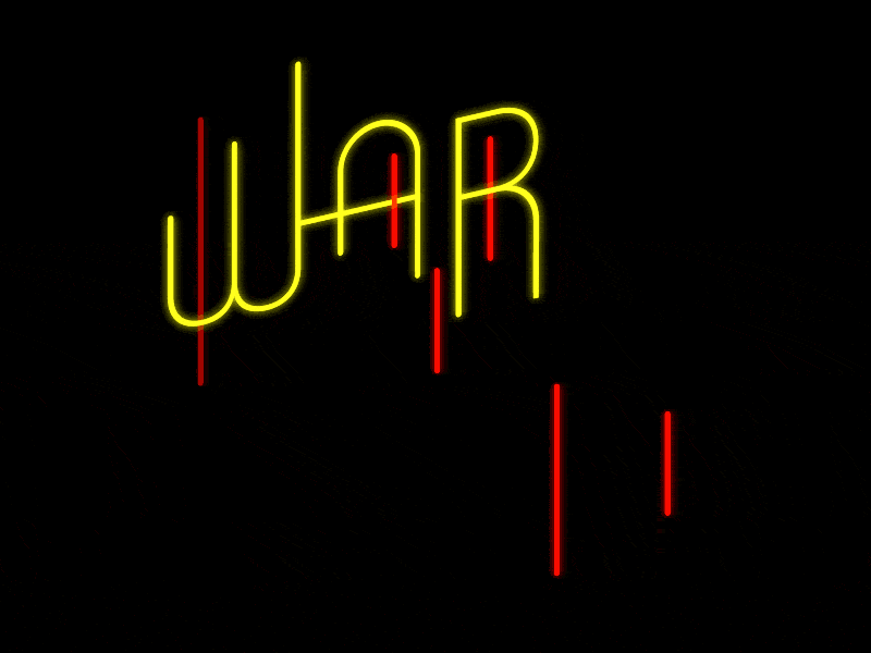 Warsaw gif motion neon red typo warszawa yellow