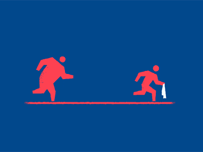 Kurtka do szatni (Man vs Bouncer) animation blue bouncer character club design gif guard line motion red typo