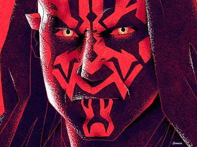 Star Wars Episode I The Phantom Menace darth maul design grzegorz samson illo illustration ink noise pencil poster red samson star wars vintage