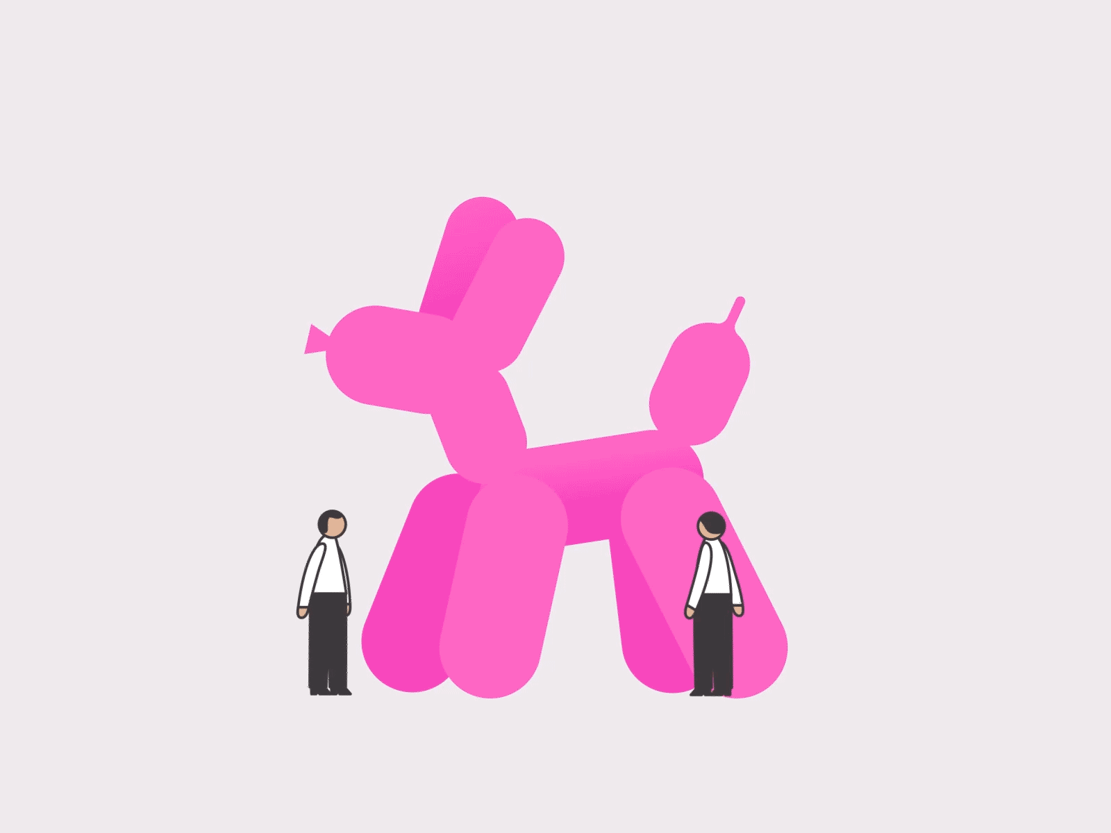 Koons's Balloon Dog animated gif animation character animation contemporary art design illustration jeff koons motion motion graphics