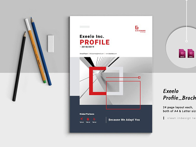 Exxelo Business profile annual report annual report brochure bifold brochure booklet brand branding brochure business corporate indesign