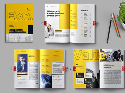 EXE Company Profile 2020 annual report annual report brochure bifold brochure booklet brand branding brochure business corporate indesign