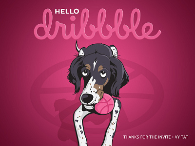 Hello Dribbble! animal debut dog first shot illustration puppy vector
