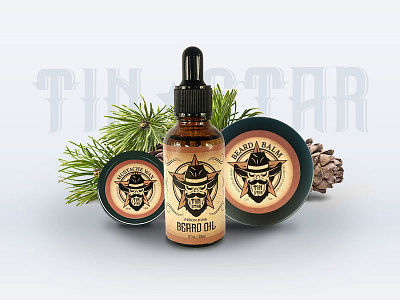 Tin Star Products - Labels beard oil branding illustration label packaging logo outlaw package design packaging