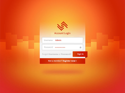 Login UI Concept admin login form material design member orange portal ui web application