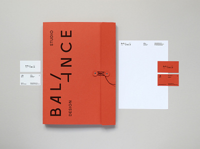 4Balance architecture brand identity branding business card design studio folder design interior design logo logotype red brick color