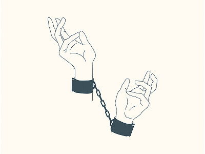Tension chains hand cuffs illustration shackles tension