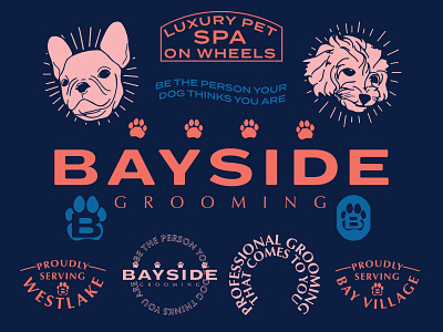 Bayside Grooming branding design dogs groomer icon identity illustration logo mobile groomer