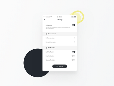 Settings - Daily UI Day #007 007 app ui challenge accepted daily ui dailyuichallenge design illustrations kensei products rise ui visual design