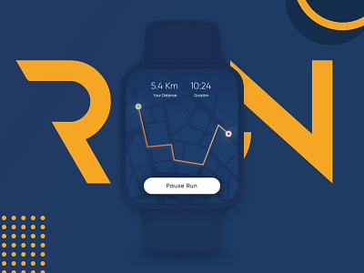 Location Tracker - Daily UI Day #020 020 apple watch challenge accepted clay daily ui dailyuichallenge design fitness illustrations kensei minimal products