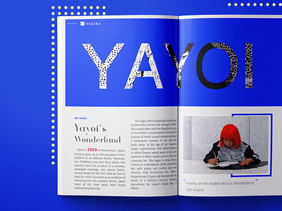 See Inside Yayoi's Wonderland - F U M I K I R U artist highlight bold design editorial feature well article fumikiru japanese kensei magazine minimal typography visual design