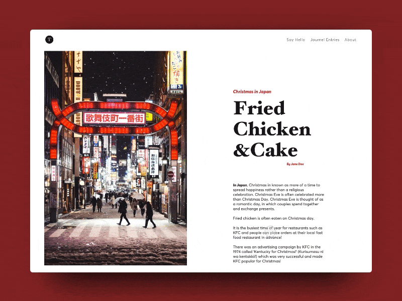 🍗 & 🍰 Animation animation concept editorial grid minimal principle style typography ui ux web