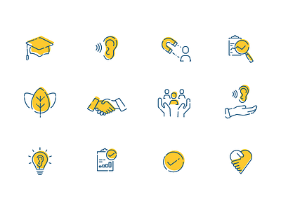 Charity Icon set africa charity deaf digital icons hearing loss icon set iconography icons illustration line icons offset values