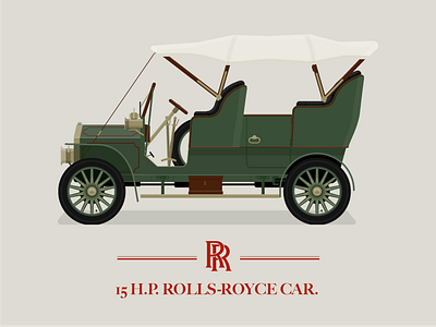 1904 Rolls Royce 15 H.P 1900s brass car classic cars green illustration luxurious luxury brand old car peaky blinders rolls royce