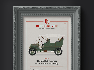 1904 Rolls-Royce 15 H.P. Advertisement 1900s advertisement car classic classic car dan kindley frame illustraion luxury brand peaky blinders rolls royce