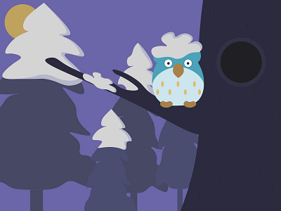 owl in the snow animals bird forest illustration moon night owl snow winter