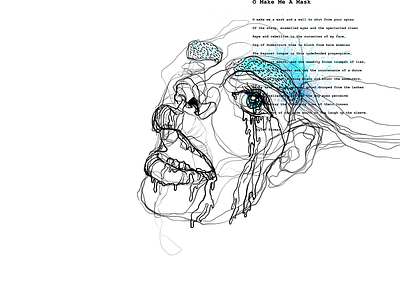 o make me a mask dylanthomas illustration jachim992 linedrawing photoshop poem poetry portrait selfportrait serbia wacom