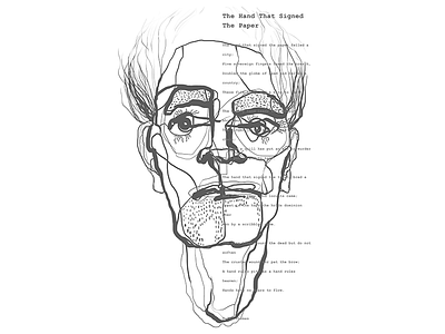 the hand that signed the paper dylanthomas illustration jachim992 linedrawing photoshop poem poetry portrait selfportrait serbia wacom