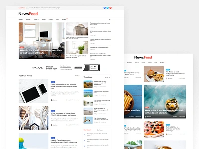 Newsfeed - Newspaper, Blog, Magazine Website blog blogging bootstrap business clean creative fresh html5 magazine modern news newspaper recipe website