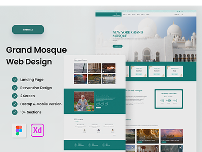 Grand Mosque - Grand Mosque is a Responsive HTML Site template. architecture template bootstrap 5 building creative design html site template illustration islamic center islamic college islamic institute islamic template mosque template responsive template template themes ui website