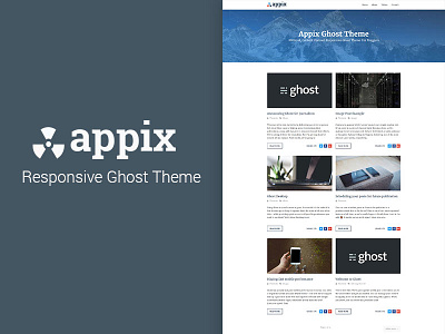 Appix - Super Fast Responsive Ghost Blog Theme blog theme blogging ghost ghost theme ui ux web design website