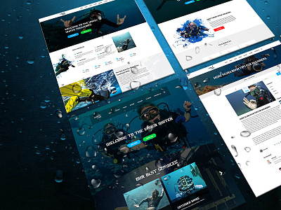 Under Water - One Page PSD Template blue business creative dark deep ocean event nature ocean pool