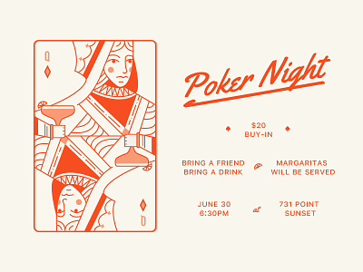 Poker Night Invite byob cards invite margarita poker queen
