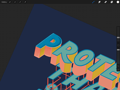 Current WIP 3d blocklettering design hand lettering illustration lettering poster procreate raster type typography wip