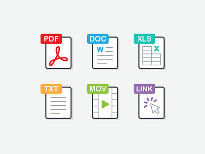 File Type Icons branding colors doc dominion excel file extensions file types iconography icons outline pdf text