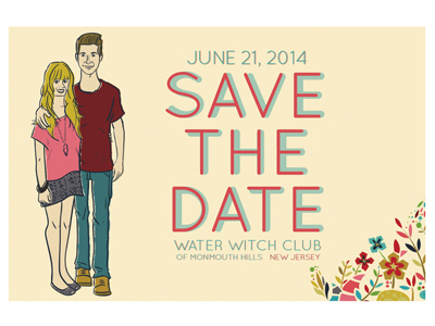 SAVE THE DATE tricia + adam illustration save the date
