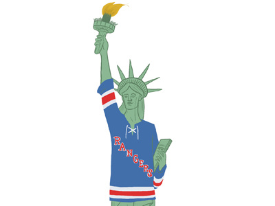 Statue Of Liberty - New York Rangers hockey illustration new york new york city new york rangers nhl rangers stanley cup statue of liberty