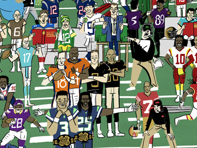 CBS Sports - Welcome Back, Football. american football editorial football illustration nfl sports