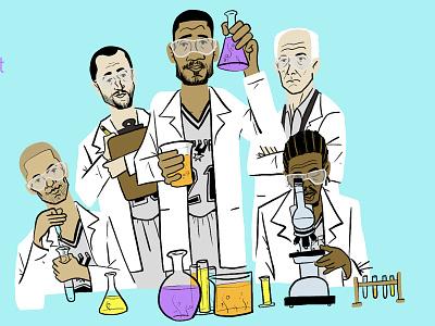 They've Got Great Team Chemistry basketball editorial illustration gregg popovich illustration kawhi leonard manu ginobili nba san antonio spurs sports tim duncan tony parker