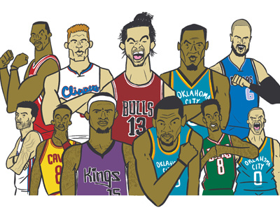 Bleacher Report - New "Bad Boys" Of The NBA basketball bleacher report editorial illustration nba portrait sports