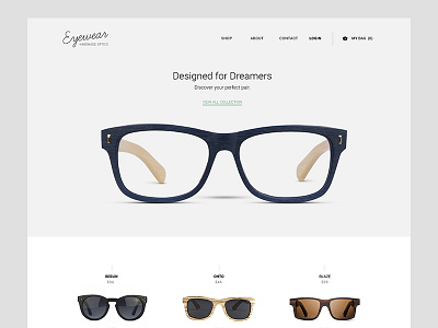 Eyewear ecommerce eyewear glasses minimal shop