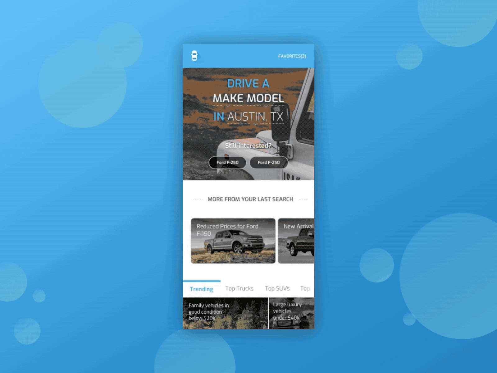 Carstory.com Mobile animation app design ui ux