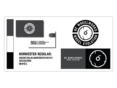 BC Wheelworks Brand Manual Spread bicycle bike business card layout logo round logo spread wheel