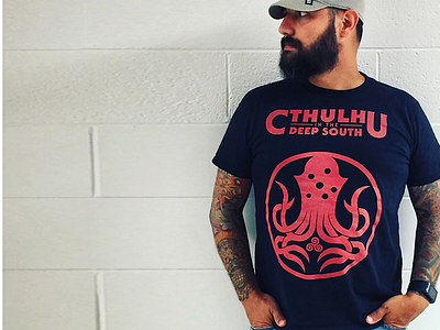 Cthulhu in the Deep South book cthulhu icon t shirt thick lines