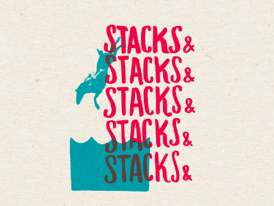 stacks and stacks and... handlettering illustration