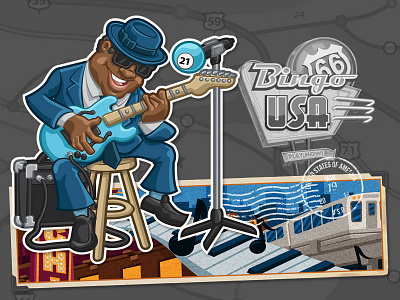 Character Design- Bingo USA Chicago bingo blues branding character design chicago illustration vector