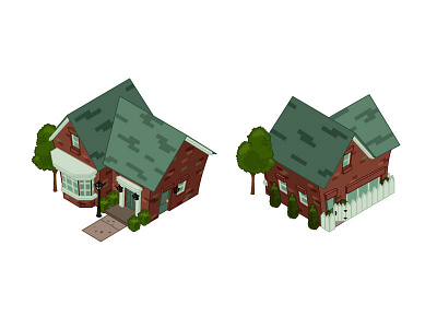 Brick House city builder game art game assets vector
