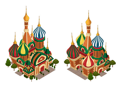 Russian Building city builder game art game assets vector