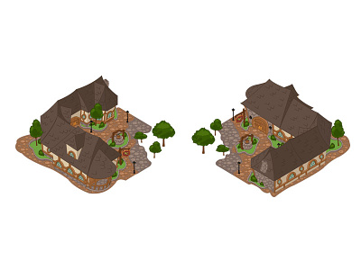 Medieval Village city builder game assets game design social game vector art