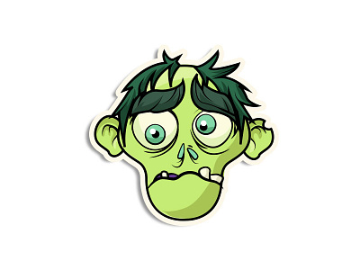 Confused Zombie avatars. icons emoji emoticon sticker vector zombie