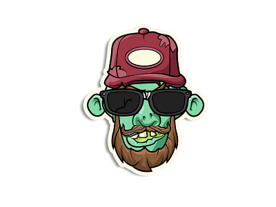 Hipster Zombie avatars. icons emoji emoticon sticker vector zombie